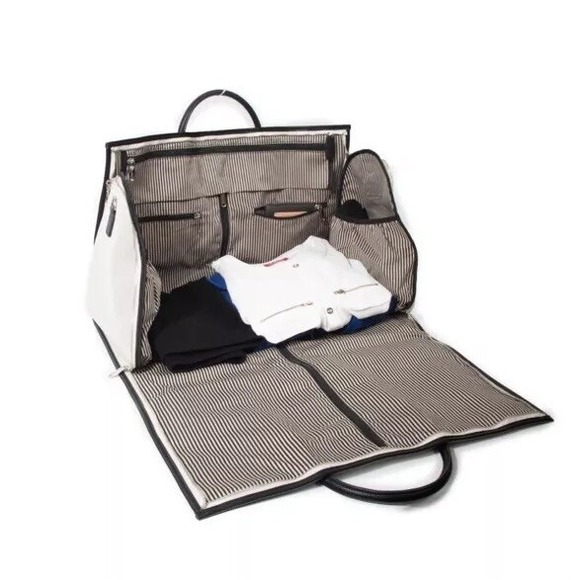 Brouk & Co Capri 2 In 1 Garment Duffle Weekender Travel Bag Ivory Black - Picture 4 of 13